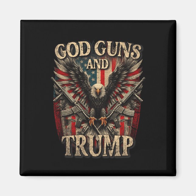 Waffen und Trump 2. Flag Flag Eagle American F Magnet (Vorne)