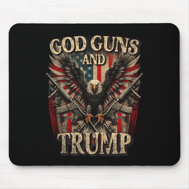 Waffen und Trump 2. Flag Flag Eagle American F Mousepad (Vorne)