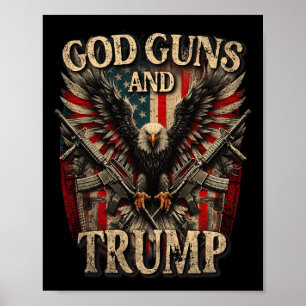 Waffen und Trump 2. Flag Flag Eagle American F Poster