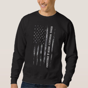 Waffen Waffen Whiskey Bier & Freiheit Amerikanis Sweatshirt