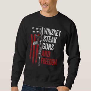 Waffen Whiskey Biere und Freiheit trinken US-Gun O Sweatshirt