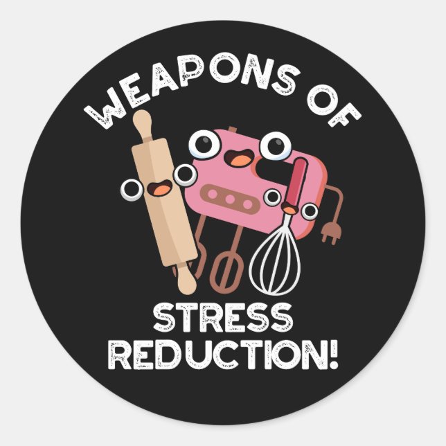 Waffen zur Stressreduktion Backpun Dark BG Runder Aufkleber (Vorderseite)