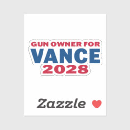 Waffenbesitzer für Vance 2028 Aufkleber