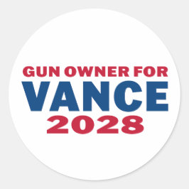Waffenbesitzer für Vance 2028 Runder Aufkleber