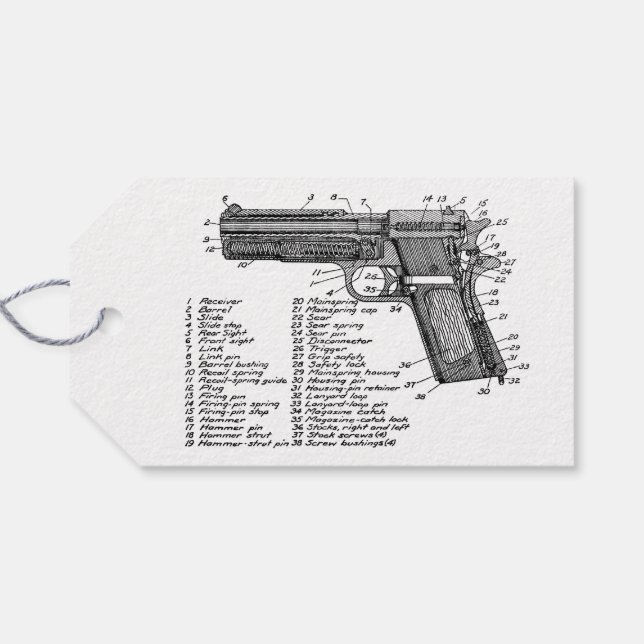 Waffendiagramm V2 Geschenkanhänger (Rückseite Horizontal)