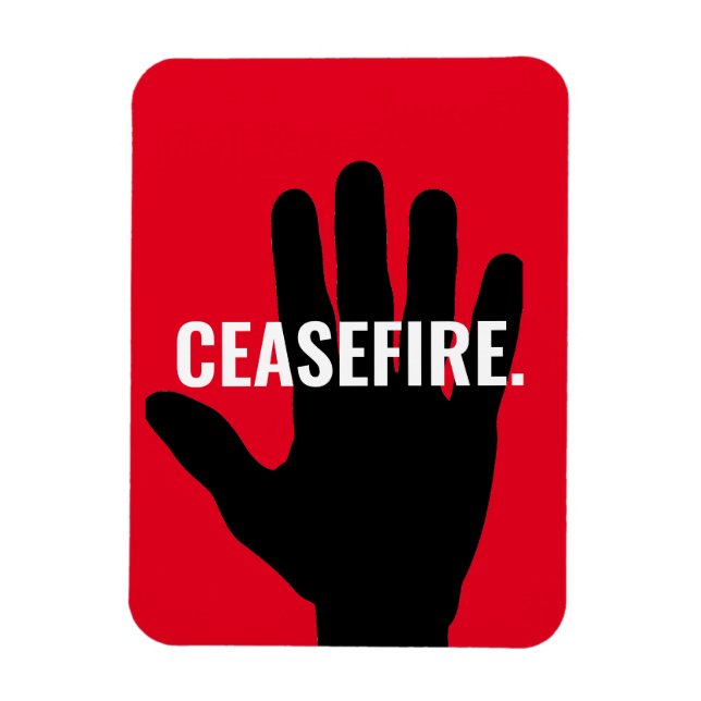 Waffenruhe rot schwarz-schwarz-Stopp Hand gegen Kr Magnet (Vertikal)