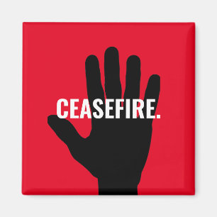 Waffenruhe rot schwarz-schwarz-Stopp Hand gegen Kr Magnet