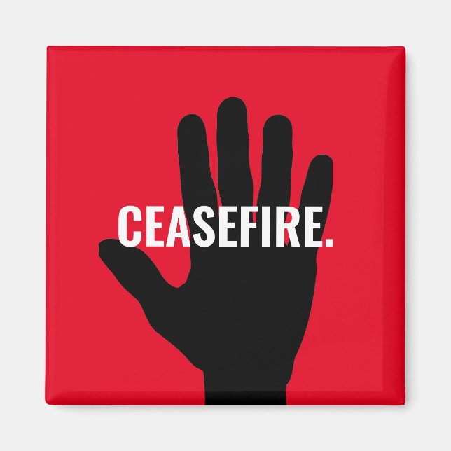 Waffenruhe rot schwarz-schwarz-Stopp Hand gegen Kr Magnet (Vorne)