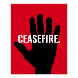 Waffenruhe rot schwarz-schwarz-Stopp Hand gegen Kr Poster
