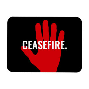 Waffenruhe Schwarz-weiße rote Hand gegen Krieg Bra Magnet