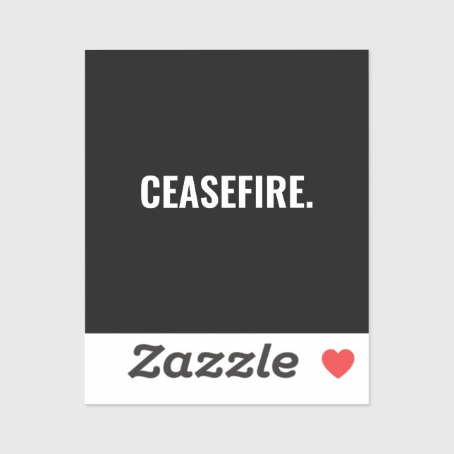 Waffenruhe Schwarz-weißer Text minimalistisch gege Aufkleber (Blatt)