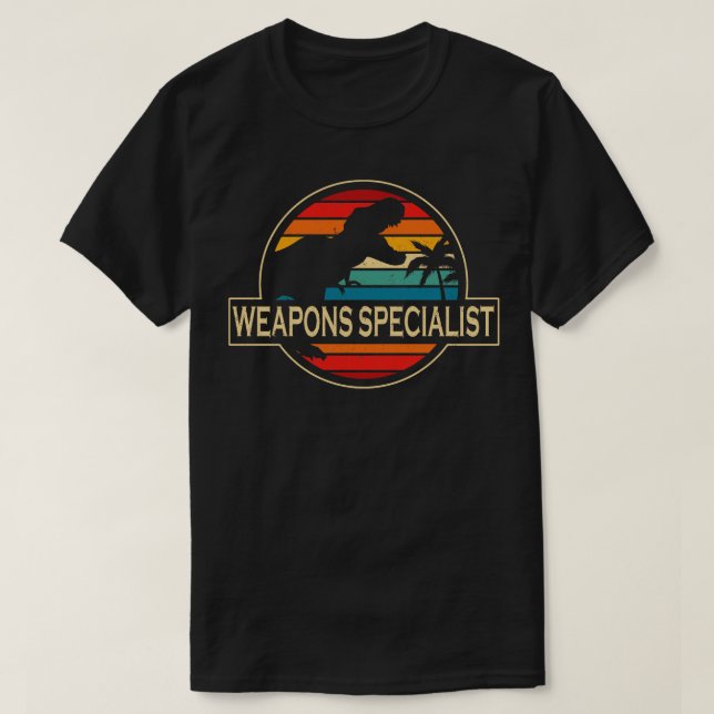 Waffenspezialist Dinosaurier T-Shirt (Design vorne)