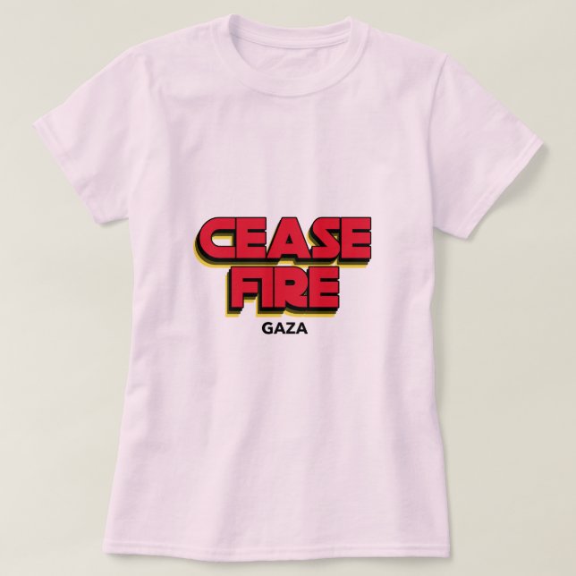 Waffenstillstand Gaza Gaza Völkermord T-Shirt (Design vorne)