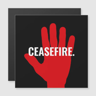 Waffenstillstand Schwarz-weißer roter Hand-Antikri Magnetkarte