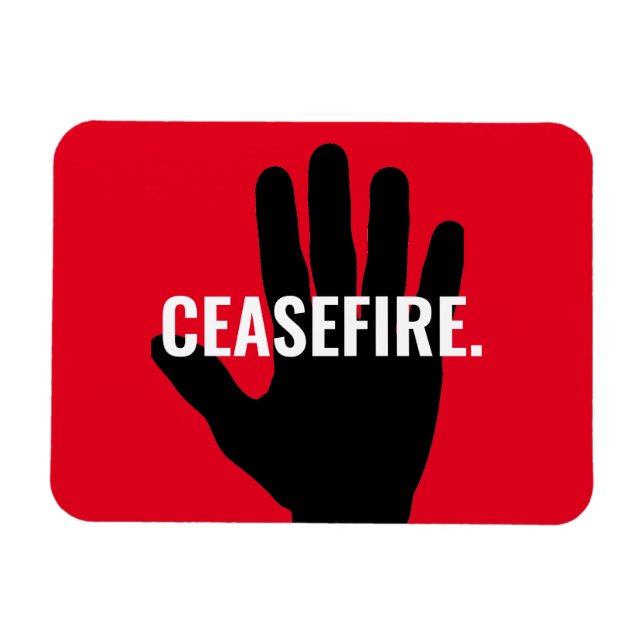 Waffenstillstandsbrauch rot schwarz Hand gegen Kri Magnet (Horizontal)