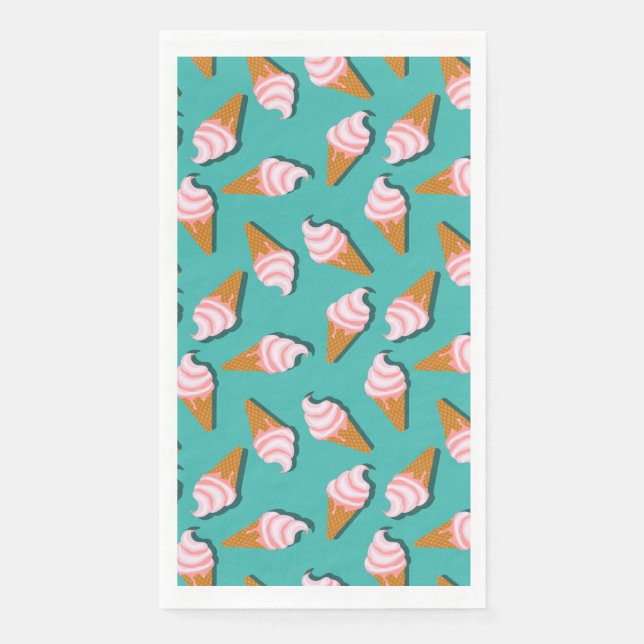 Waffle cones ice cream and frozen yogurt pattern serviette (Vorderseite)
