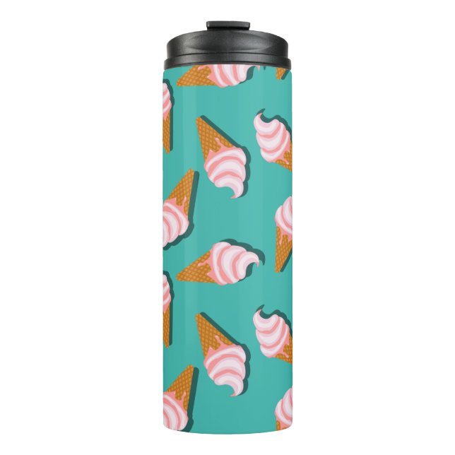 Waffle cones ice cream and frozen yogurt pattern thermosbecher (Vorderseite)