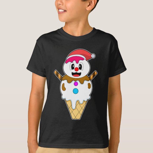 Waffle ice cream Christmas Snowman T-Shirt (Vorderseite)