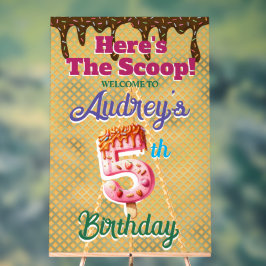 Waffle Ice Creme Cone 5. Geburtstag Acrylschild