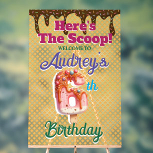 Waffle Ice Creme Cone 6. Geburtstag Acrylschild