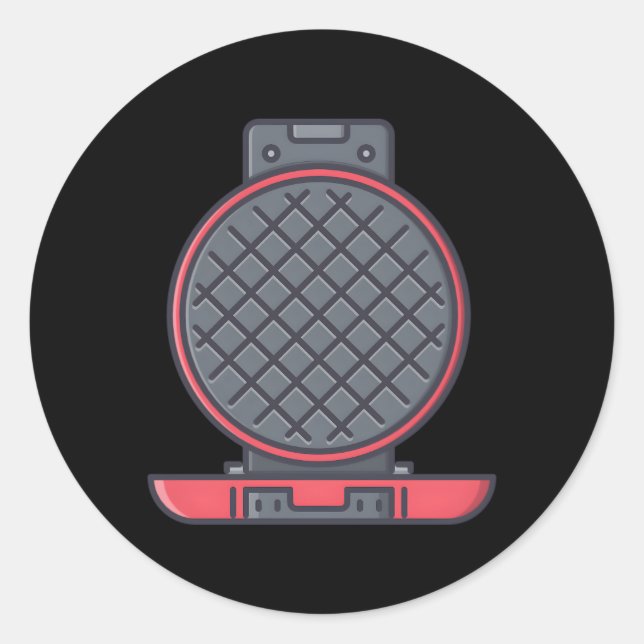 Waffle Maker Cast Griddle Waffle Waffeleisen Runder Aufkleber (Vorderseite)