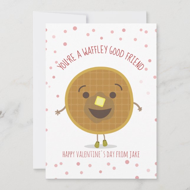 Waffley Good Friend Waffle Kid Classroom Valentine (Vorderseite)