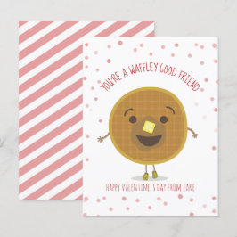 Waffley Good Friend Waffle Kid Classroom Valentine Postkarte