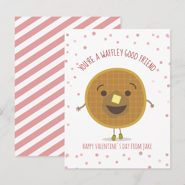 Waffley Good Friend Waffle Kid Classroom Valentine Postkarte (Vorne/Hinten)