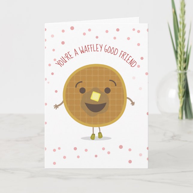 Waffley Good Friend Waffle Kid Valentine Karte (Vorderseite)