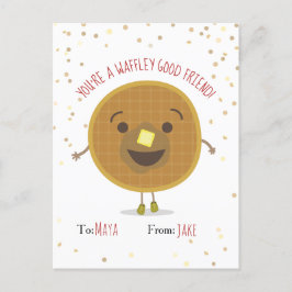 Waffley Good Friend Waffle Valentine Kids Postkarte