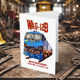 WAG-12B Lokomotive. Güterzug der indischen Eisenba Dankeskarte