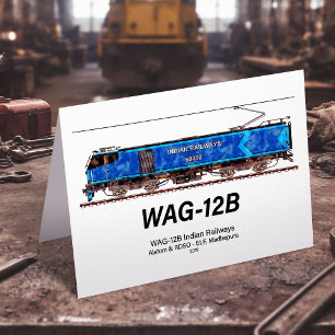 WAG-12B Lokomotive. Güterzug der indischen Eisenba Dankeskarte