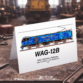 WAG-12B Lokomotive. Güterzug der indischen Eisenba Dankeskarte