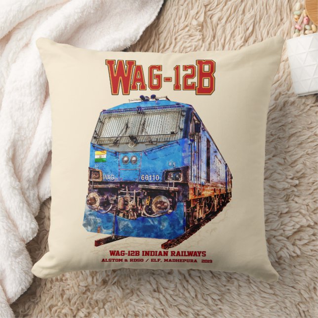 WAG-12B Lokomotive. Güterzug der indischen Eisenba Kissen (Decke)