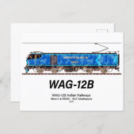WAG-12B Lokomotive. Güterzug der indischen Eisenba Postkarte