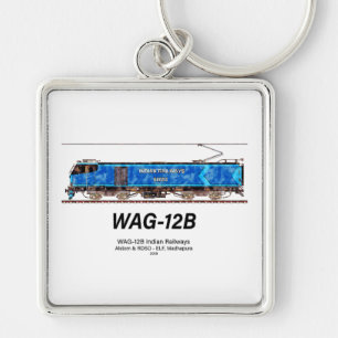 WAG-12B Lokomotive. Güterzug der indischen Eisenba Schlüsselanhänger