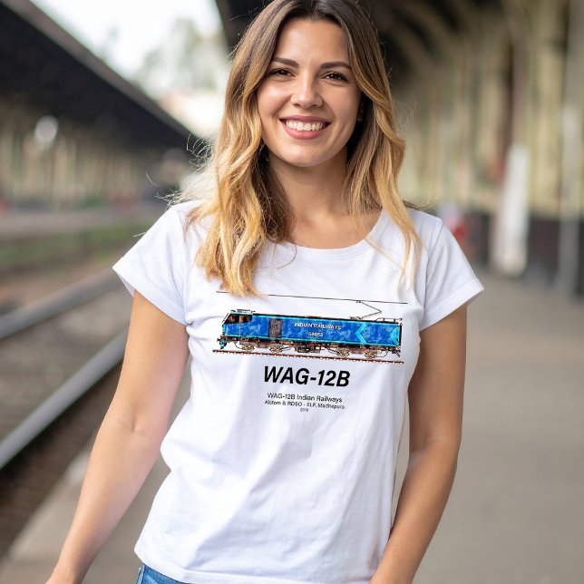 WAG-12B Lokomotive. Güterzug der indischen Eisenba T-Shirt (WAG-12B Locomotive. Indian Railways freight train. Womens Basic T-Shirt)