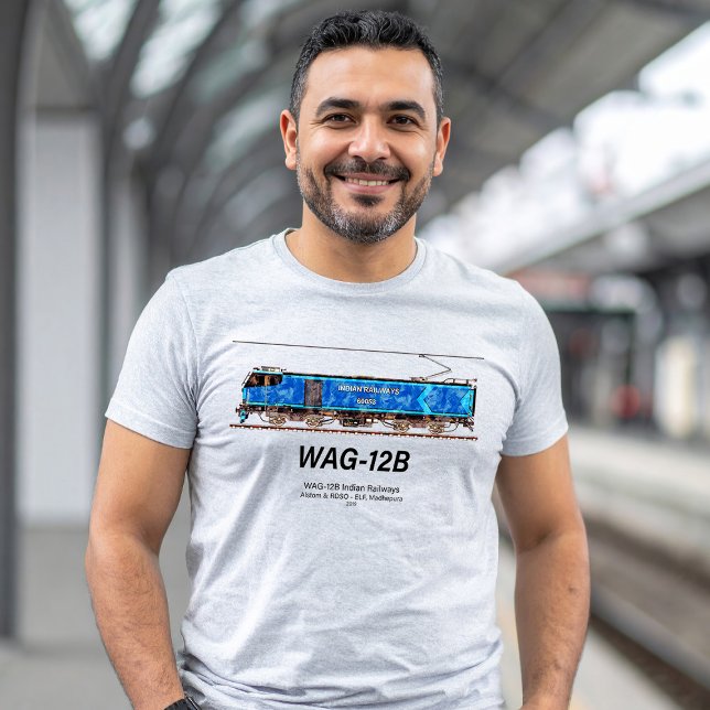 WAG-12B Lokomotive. Güterzug der indischen Eisenba T-Shirt (WAG-12B Locomotive. Indian Railways freight train. Mens Basic T-Shirt)