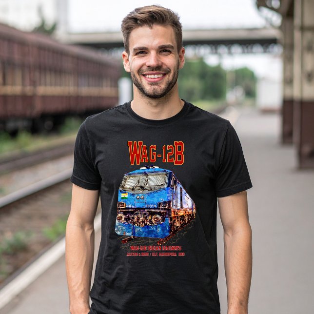 WAG-12B Lokomotive. Güterzug der indischen Eisenba T-Shirt (WAG-12B Locomotive. Indian Railways freight Train. Mens Basic T-Shirt)