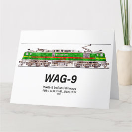 WAG-9 Lokomotive. Güterzug der indischen Eisenbahn Dankeskarte