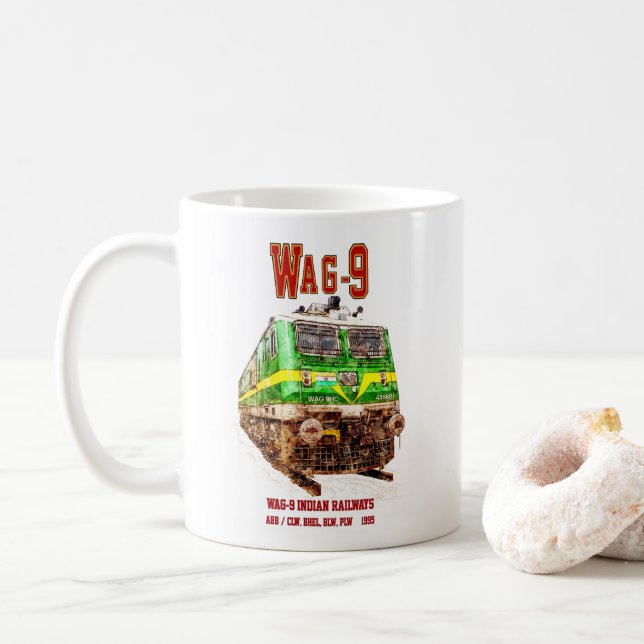 WAG-9 Lokomotive. Güterzug der indischen Eisenbahn Kaffeetasse (Mit Donut)