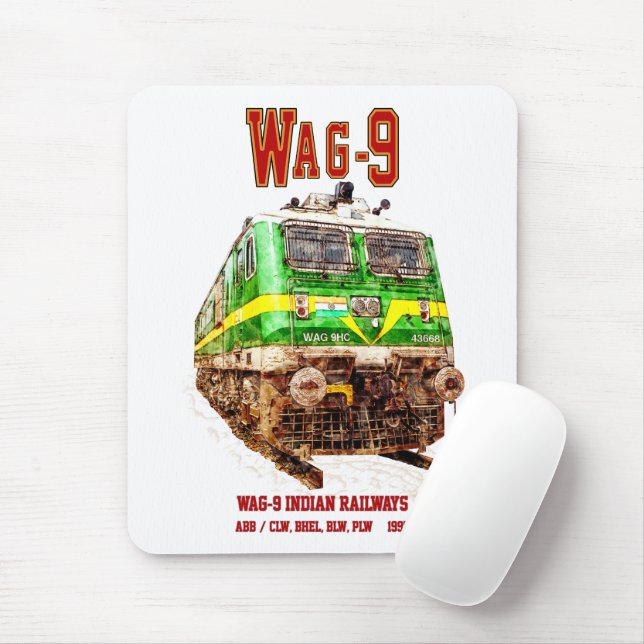 WAG-9 Lokomotive. Güterzug der indischen Eisenbahn Mousepad (Mit Mouse)