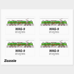 WAG-9 Lokomotive. Güterzug der indischen Eisenbahn Rechteckiger Aufkleber