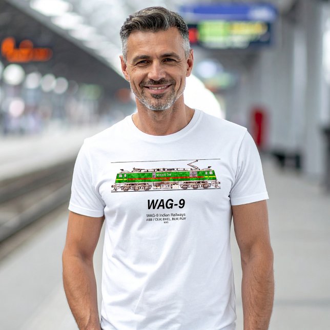 WAG-9 Lokomotive. Güterzug der indischen Eisenbahn T-Shirt (WAG-9 Locomotive. Indian Railways freight train. Mens Basic T-Shirt)