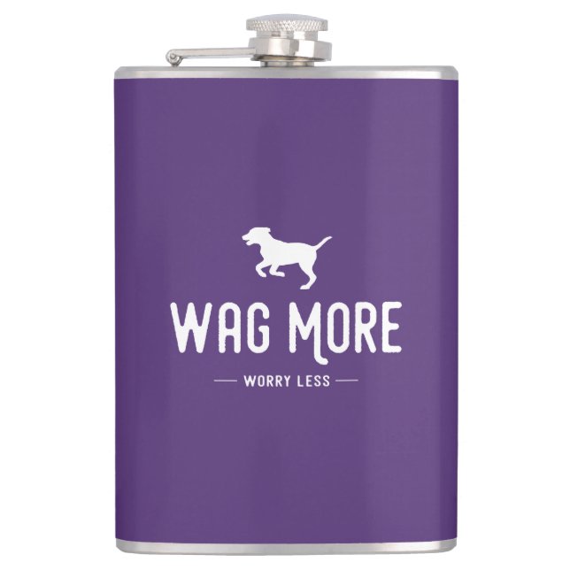 Wag mehr Besorgnis weniger Flachmann (Vorderseite)