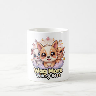 Wag mehr Besorgnis weniger Tasse Niedlicher Puppy-