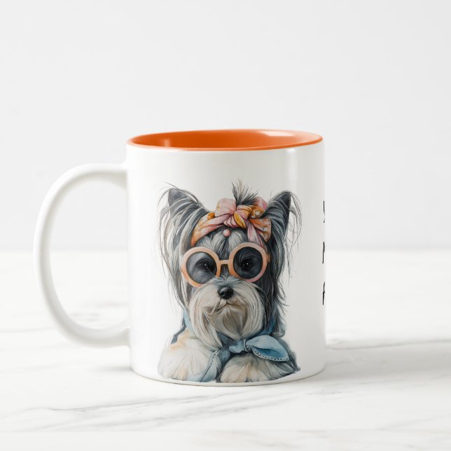 Wag More, Bark Less – Whimsy in a  Zweifarbige Tasse (Links)