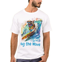 Wag the Wave - surfing Dog Summer Beach Vibes