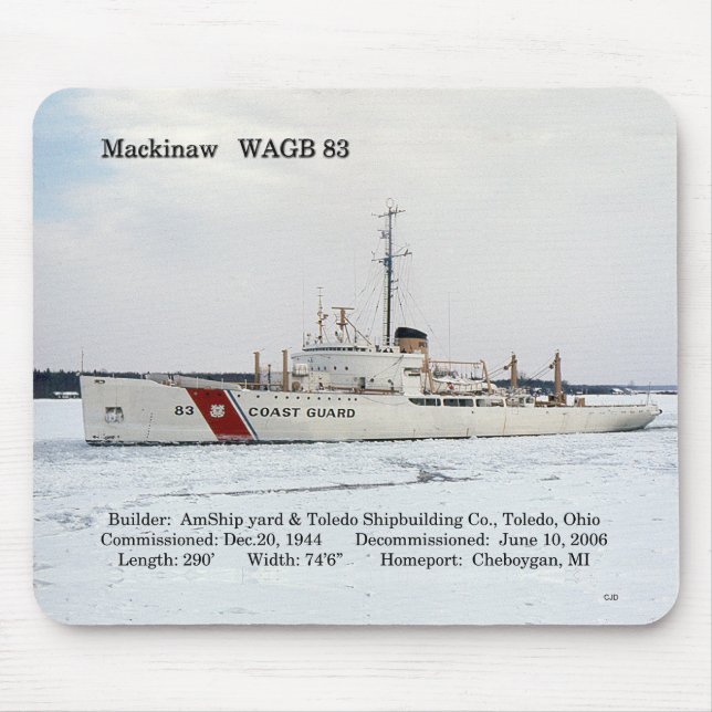 WAGB 83 Mackinaw white mousepad (Vorne)