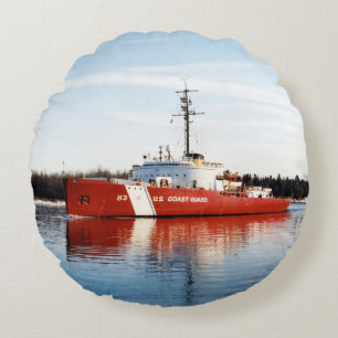 WAGB 83 Rundkissen Mackinaw rot & weiß Rundes Kissen